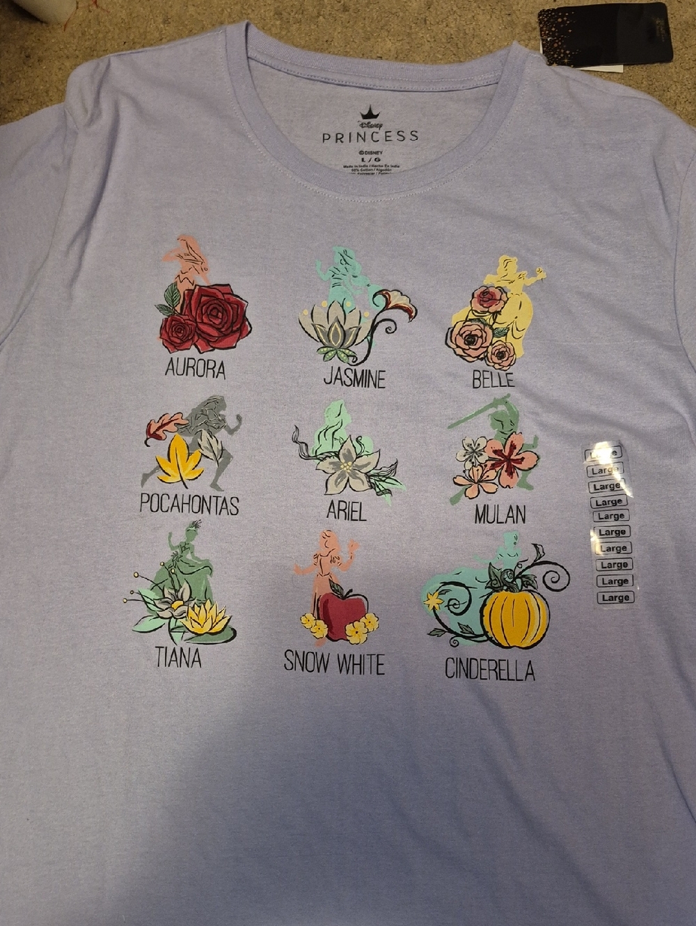 Disney Lavender Princess Icons Graphic Tee
